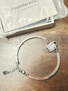 Silver Charm Bangle Bracelet